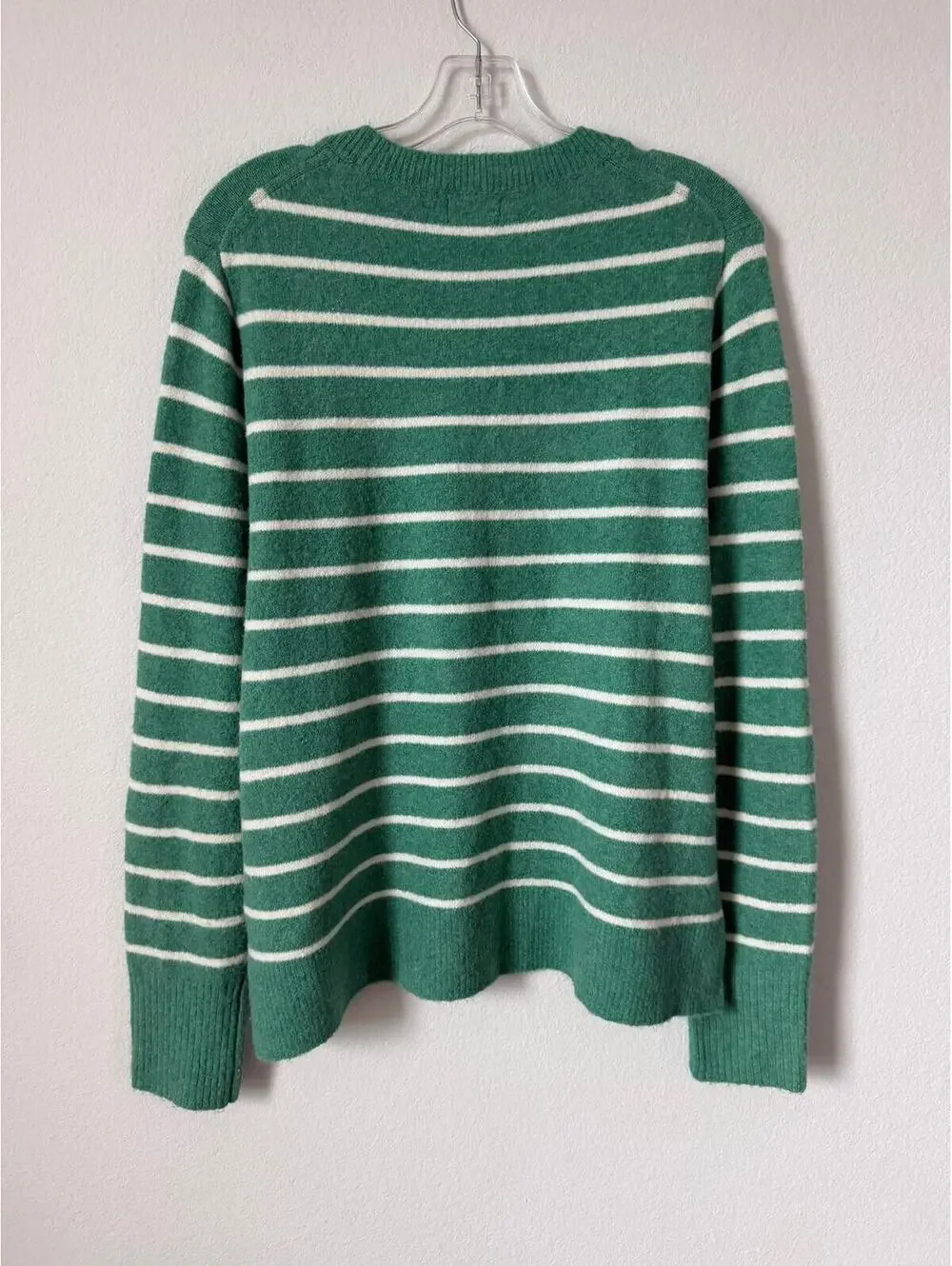 J. Crew Extra Soft Long Sleeve Crew Neck Striped Wool Blend Sweater Size L